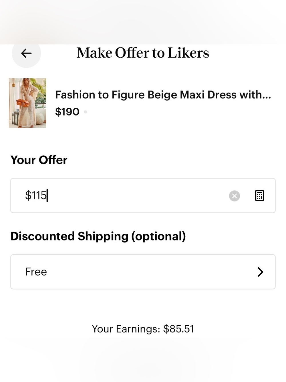 Fashion to Figure Beige Maxi Dress with Deep V-Neck - Picture 10 of 10